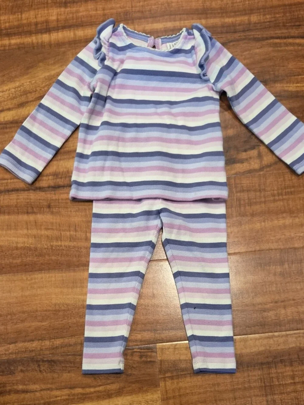 Janie and Jack EUC 18-24 Months Quilted Sweatshirt, Striped Top and Leggings